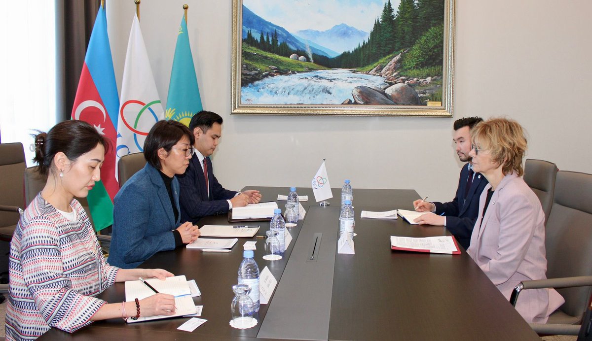 CicaSecretariat's tweet image. 29 Feb 2026 | Astana — #CICA DSG Zhang Ling held consultations with Ms. Biljana Milosevic, Head of the Regional Delegation in #CentralAsia, International Committee of the #RedCross, at #CICA_HQ, focusing on intersection of regional #security, humanitarian action &amp;amp;
