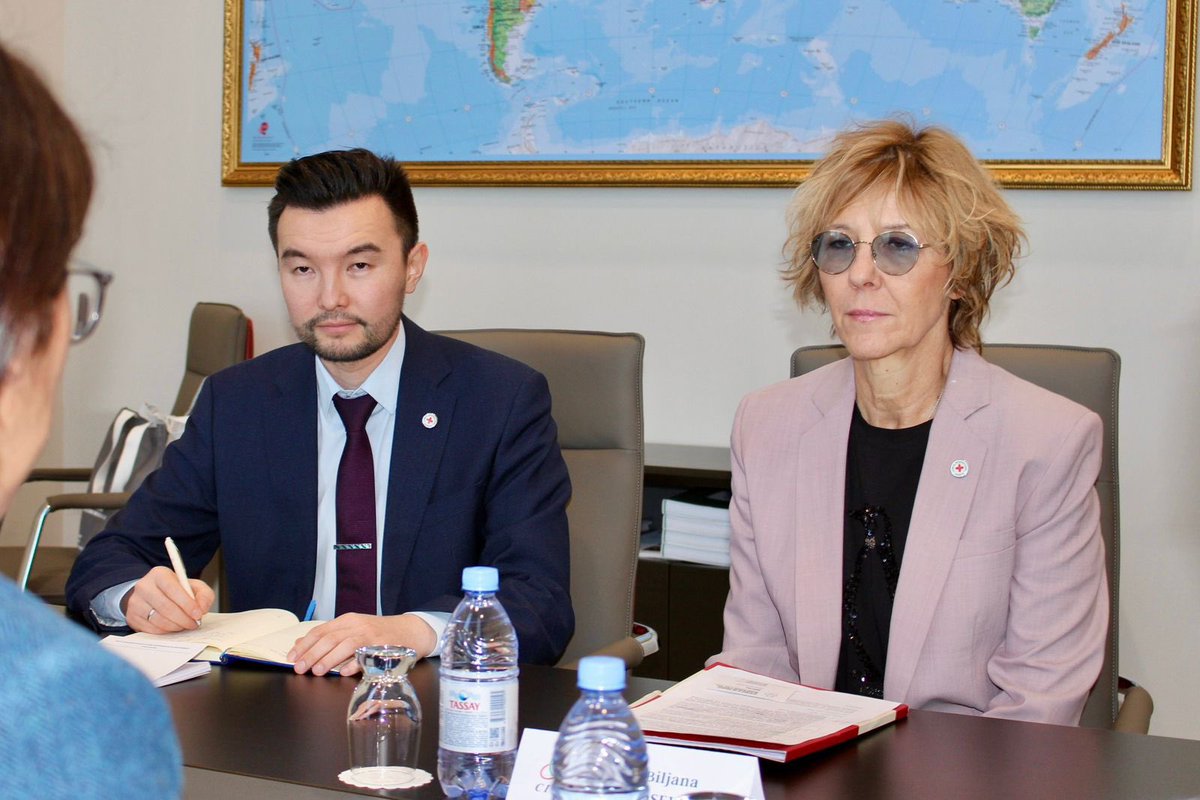 CicaSecretariat's tweet image. 29 Feb 2026 | Astana — #CICA DSG Zhang Ling held consultations with Ms. Biljana Milosevic, Head of the Regional Delegation in #CentralAsia, International Committee of the #RedCross, at #CICA_HQ, focusing on intersection of regional #security, humanitarian action &amp;amp;