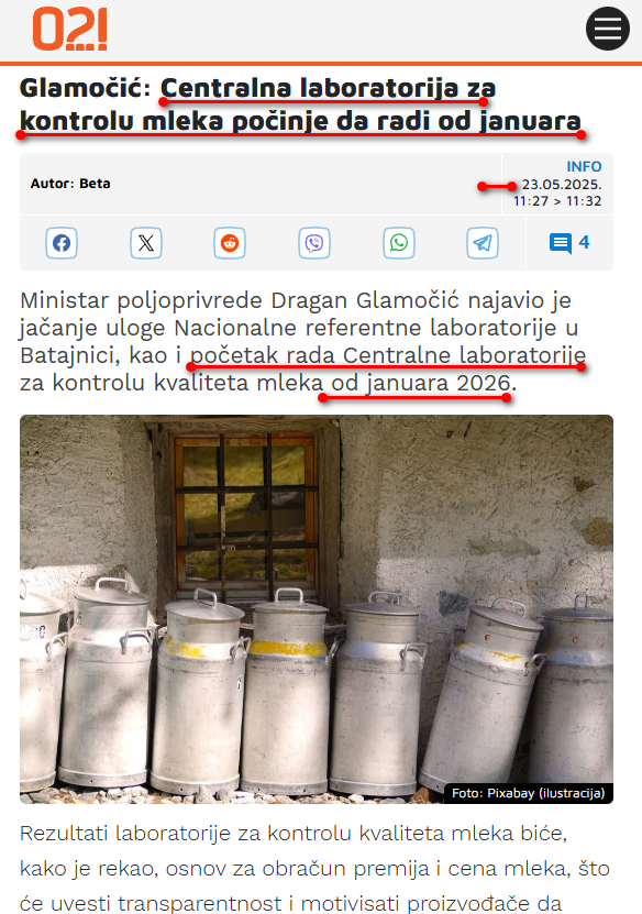 H39euro26823's tweet image. Da li ste znali da je Srbija jedina država Evrope i od punopravnih članica EU i od kandidata za članstvo u EU koja NEMA CENTRALNU LABORATORIJU za nacionalnu kontrolu mleka unazad 30 godina ? Prijatno . Uživajte u ukusu .