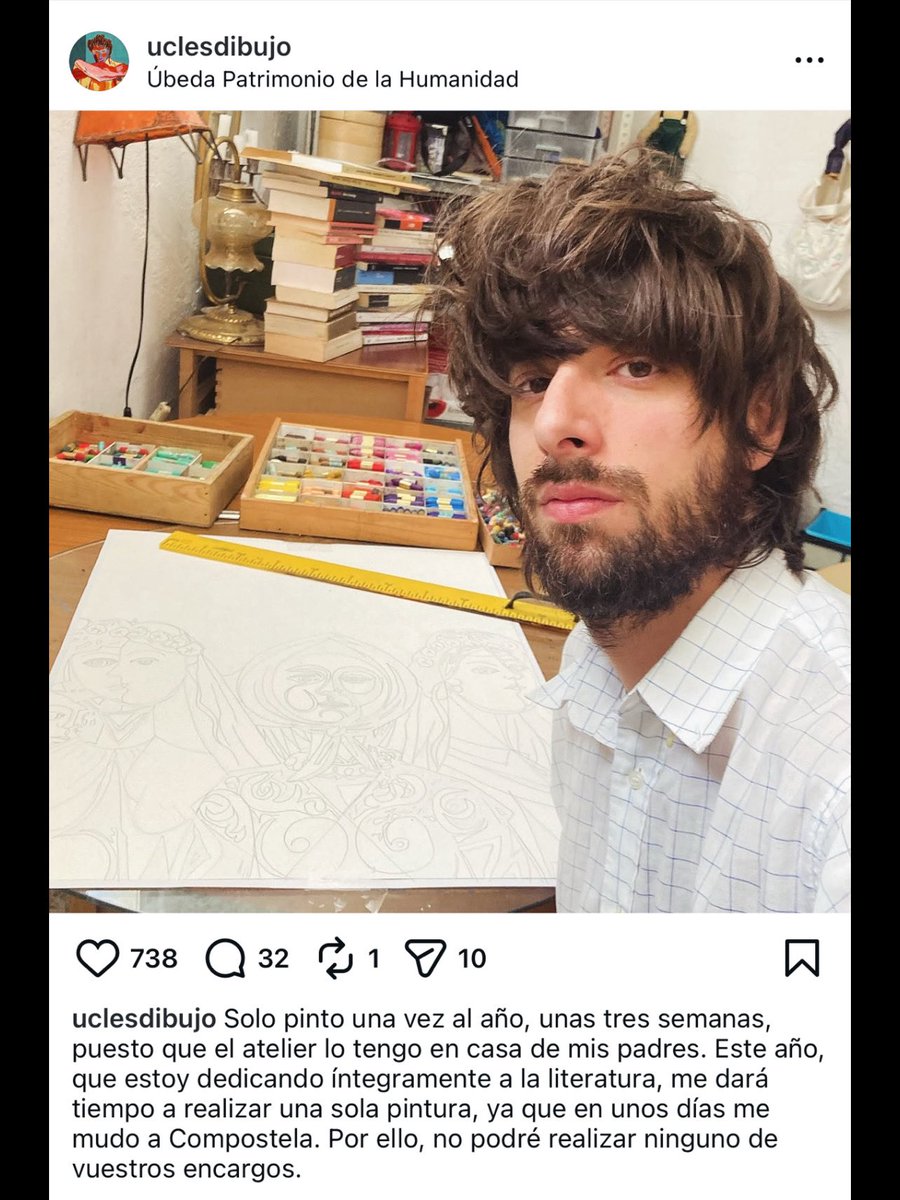 Sr_Donze's tweet image. «Solo pinto una vez al año»

«No podré realizar ninguno de vuestros encargos»

Tiene un «atelier» en casa de sus padres, no un cuarto en donde pinta.