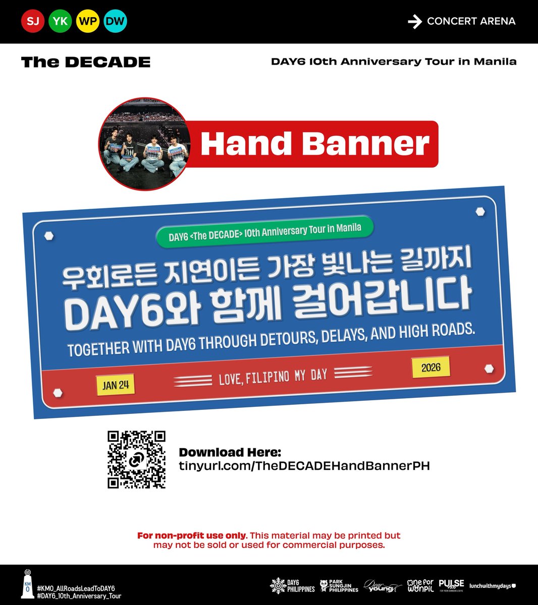 [𝗛𝗔𝗡𝗗 𝗕𝗔𝗡𝗡𝗘𝗥]

“Together with DAY6 through detours, delays, and high roads.”

May this be a reminder that no matter how our paths twist and turn, the love between DAY6 and My Day will always lead us back to one another. 🍀

My Day, thank you for sharing this moment with