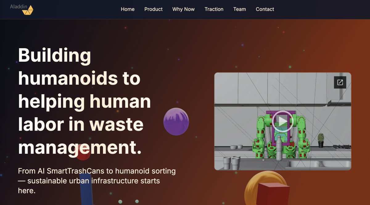 🚀 Founder University Tokyo Highlight!

Aladdin is building AI + robotics to automate urban waste handling ♻️🤖

A massive infrastructure problem hiding in plain sight.