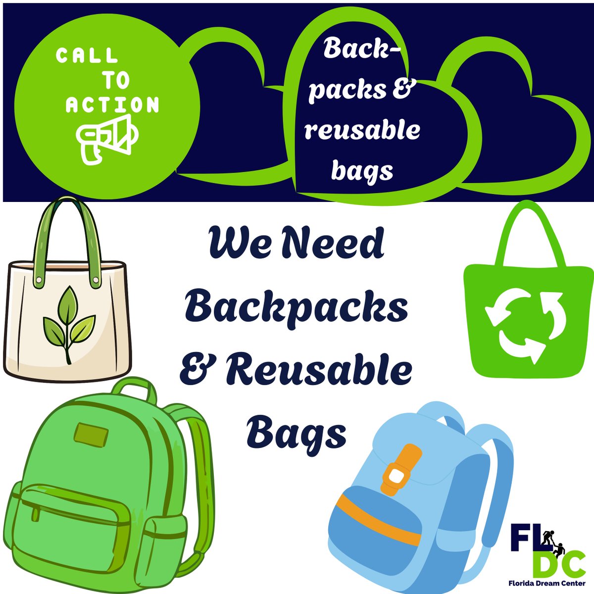 📍 Drop-off Location:
Florida Dream Center
4017 56th Ave North
St. Petersburg, FL 33714
🕘 Donation Hours:
Tuesday – Friday, 9:00 AM – 4:00 PM

Your donated bag may seem simple, but it carries hope, care, and support to someone who truly needs it! 🙌