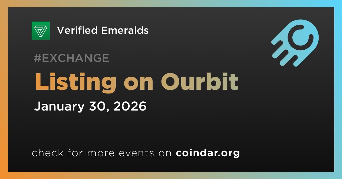 <a href="/VeremOrg/">VEREM</a> <a href="/ourbit/">Ourbit</a> 🗓️ VEREM event has been added to Coindar: 

coindar.org/en/event/verif…

✅ Vote for an event to bring it to the top!

🗞️ Check out the media about Verified Emeralds: coindar.org/en/coin/verifi…
