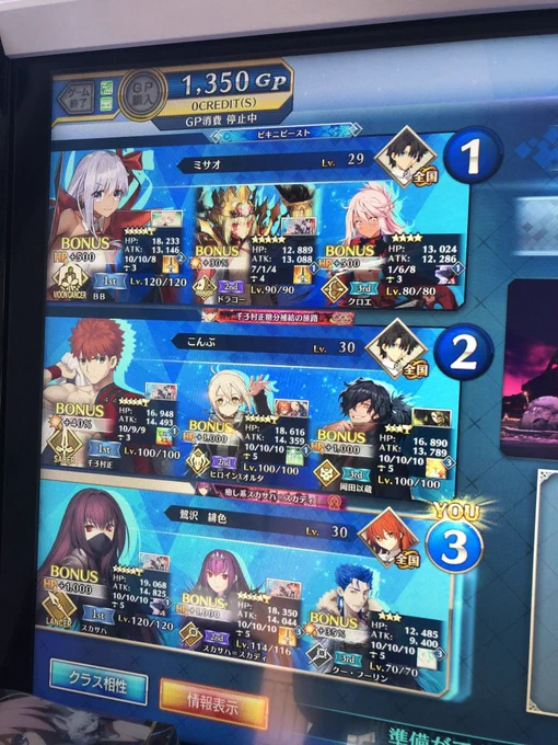 個人的には毎回のイベントが凄く楽しみにしていて、メインストーリーも楽しませて頂きました。 またFGOACでゲーセンでの大会企画も楽しませて頂きました。ほんとにありがとうございました