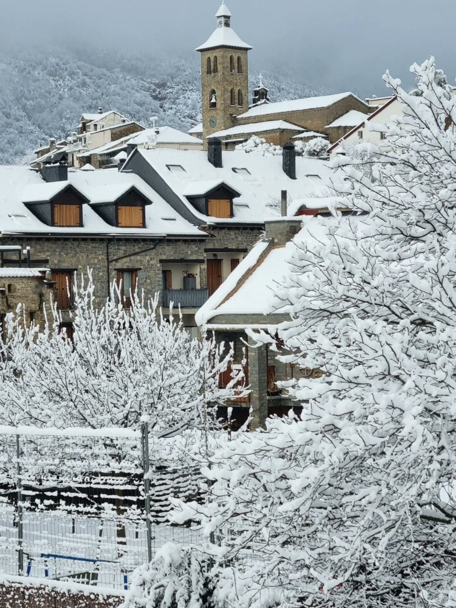 Biescas bajo la nieve ❄️ es pura magia!. Su iglesia vigilando desde lo alto, las casas de piedra cubiertas de blanco y esos árboles helados que parecen de cristal ✨

📲 Descubre más en nuestra app > onelink.to/j5nub8

📸 Foto gracias a instagram.com/pirineohuesca
