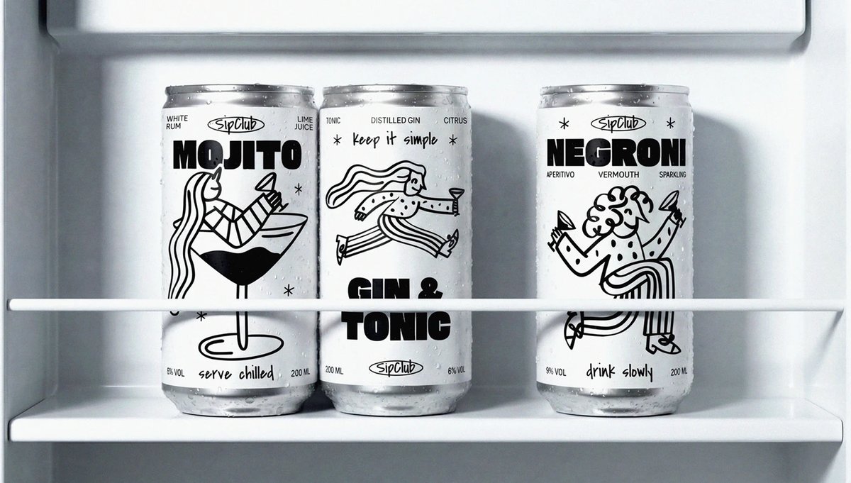 packagings's tweet image. Sipclub #Cocktails -The #handdrawn characters by Yuliana Pakhomova feel spontaneous and in motion, giving each flavour its own personality while maintaining a cohesive system across the range.

packagingoftheworld.com/2026/01/sipclu…

#packagingdesign by Yuliana Pakhomov