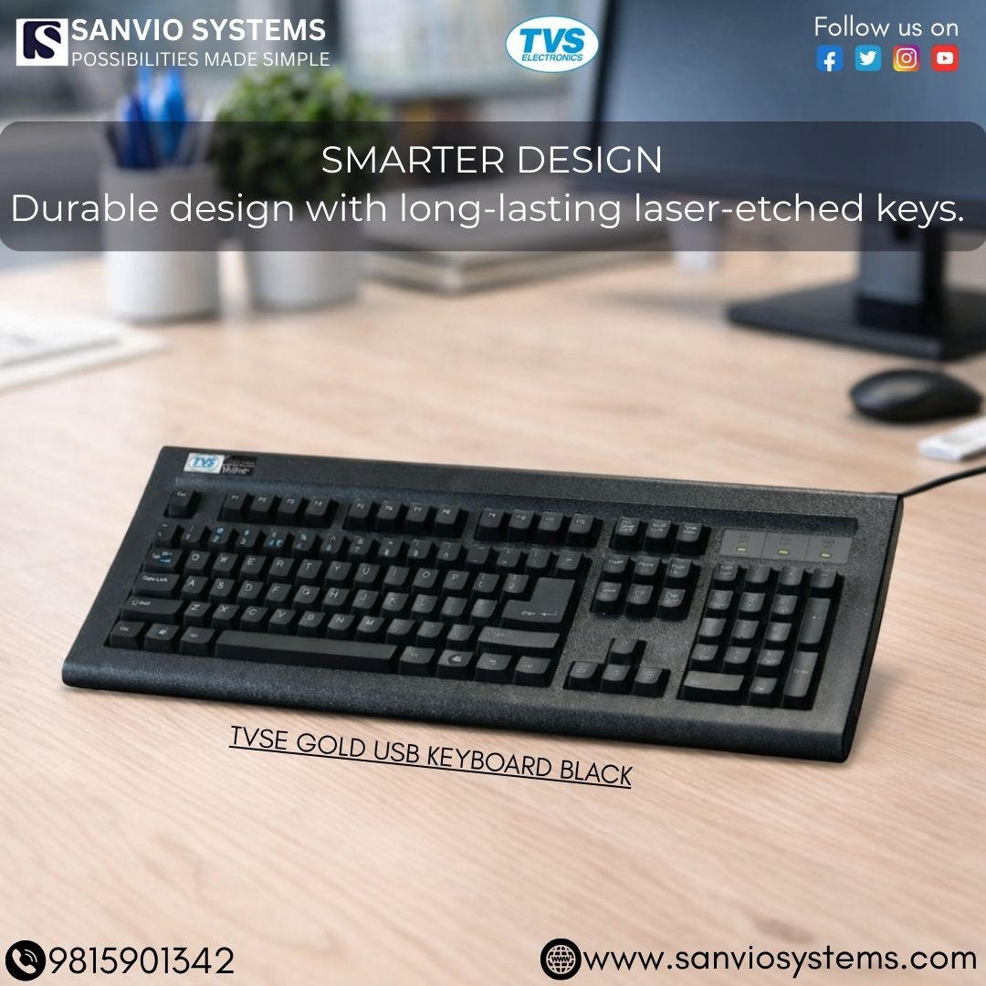 sanviosystems's tweet photo. Effortless Typing, Timeless Design – Sanvio TVSE GOLD USB Keyboard Black.
📞 Call Now: 0161-5057224, 9815901342, 9914011660
🌐 https://t.co/P1JHBkbtI7
📧 sanviosystems@gmail.com

#SanvioSystems #sanvio #TVSE #USBKeyboard #TVSEGOLD #TypingExperience #TechEssentials #Computer https://t.co/EBlla1UvvN