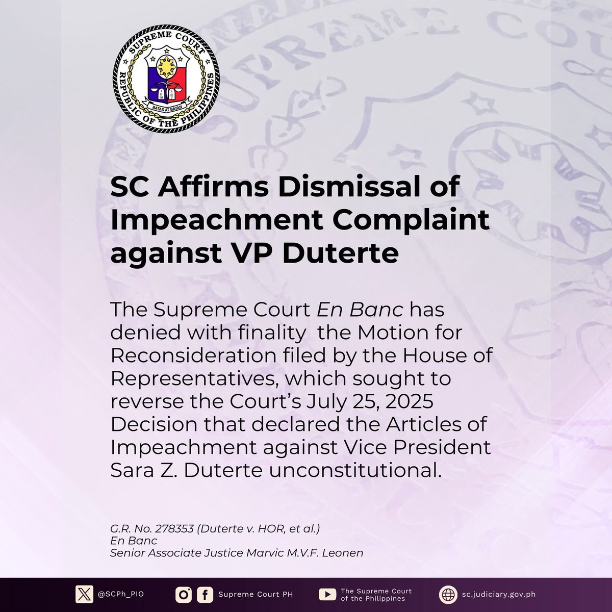 HLingayan's tweet photo. Ayan naging 15-0 na tuloy.

Nung 2025, 13-0 lang yan dahil naka leave ang dalawa? Labas mga Legal Luminaries diyan. Atty. Risa Hontiveros, Atty. Tito Sotto, Atty. Kiko Cuneta!

Ang lakas talaga magpalungkot ng mga DDH ang Supreme Court. Cheerful mood spoiler.🤣🤣🤣🤣 https://t.co/suQ3s85HfN