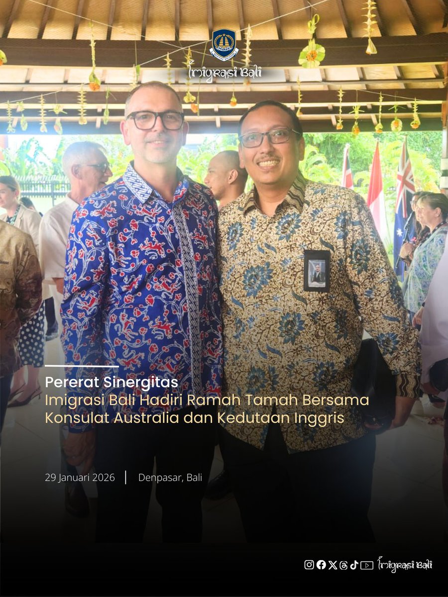 Pererat Sinergitas, Imigrasi Bali Hadiri Ramah Tamah Bersama Konsulat Australia dan Kedutaan Inggris
instagram.com/p/DUGCfdDk7cq/…