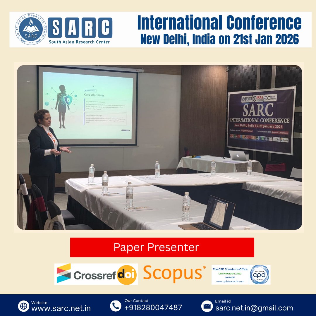 SARCCONFERENCE's tweet photo. ICRMLAI 2026 | Conference Successfully Concluded 
SARC successfully organized the International Conference on Robotics, Machine Learning and Artificial Intelligence (ICRMLAI 2026) at New Delhi on 21st January 2026.

#ICRMLAI2026 #SARC #InternationalConference #Robotics https://t.co/GYxpKTpZXZ