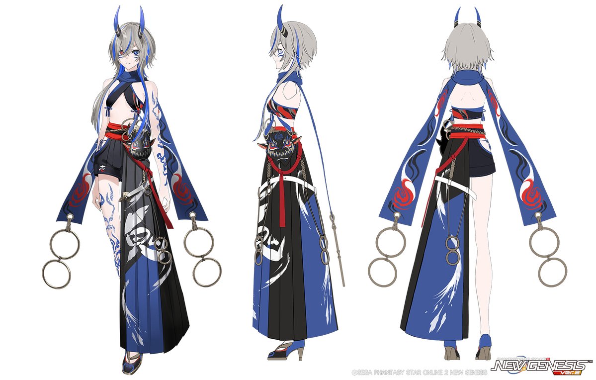 oxSTL's tweet image. +

ACスクラッチ：デモニックエレガンス'26
　　　  👹セイランオニヒメ👹
　　　　　#PSO2NGS #NGS

PSO2にて登場した上記コスチュームのデザインを担当させていただきました！

+