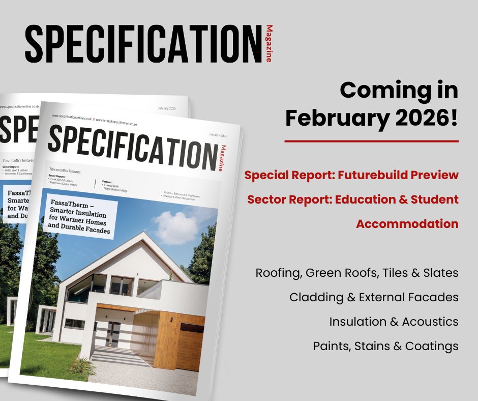 MySpecNews's tweet photo. 📆 Coming in February: The next edition of Specification Magazine!

Get your copy delivered straight to your inbox or door.

👉 https://t.co/qUVD8JjvHb

#SpecificationMagazine #Construction #ConstructionMagazine #BuildingMagazine https://t.co/nfALCnAyTg