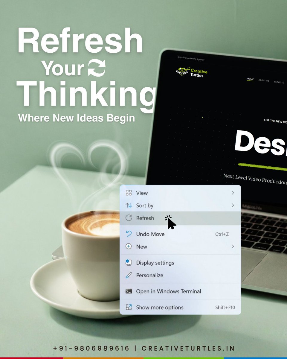 TurtlesCreative's tweet photo. 🛑 Stuck with the same results ?
It’s time to refresh the way you think, design, and communicate.☕💡

We help brands evolve with smart design, strong strategy, and meaningful digital presence.🚀

#RefreshYourThinking #CreativeTurtles #BrandDesign #DigitalGrowth #CreativeAgency https://t.co/boScf8Ensi