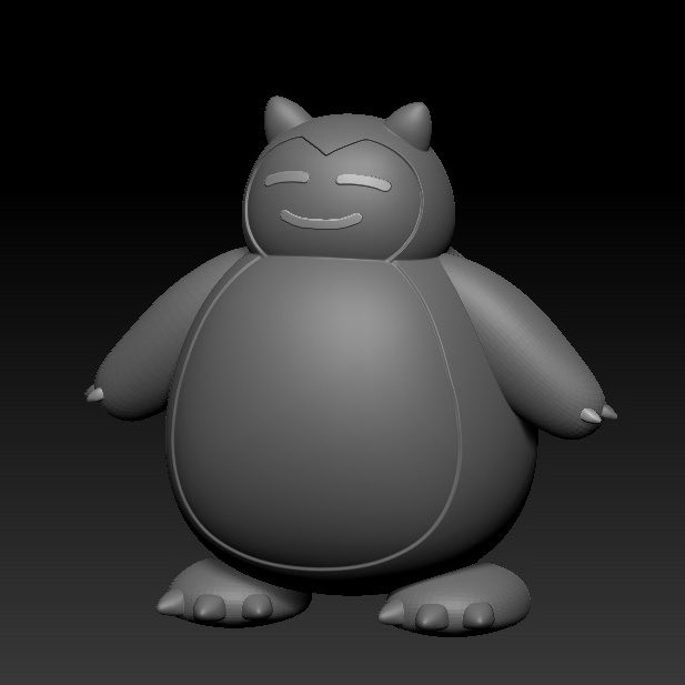 息抜きで久しぶりにカビゴンを作ってみました！ #zbrush