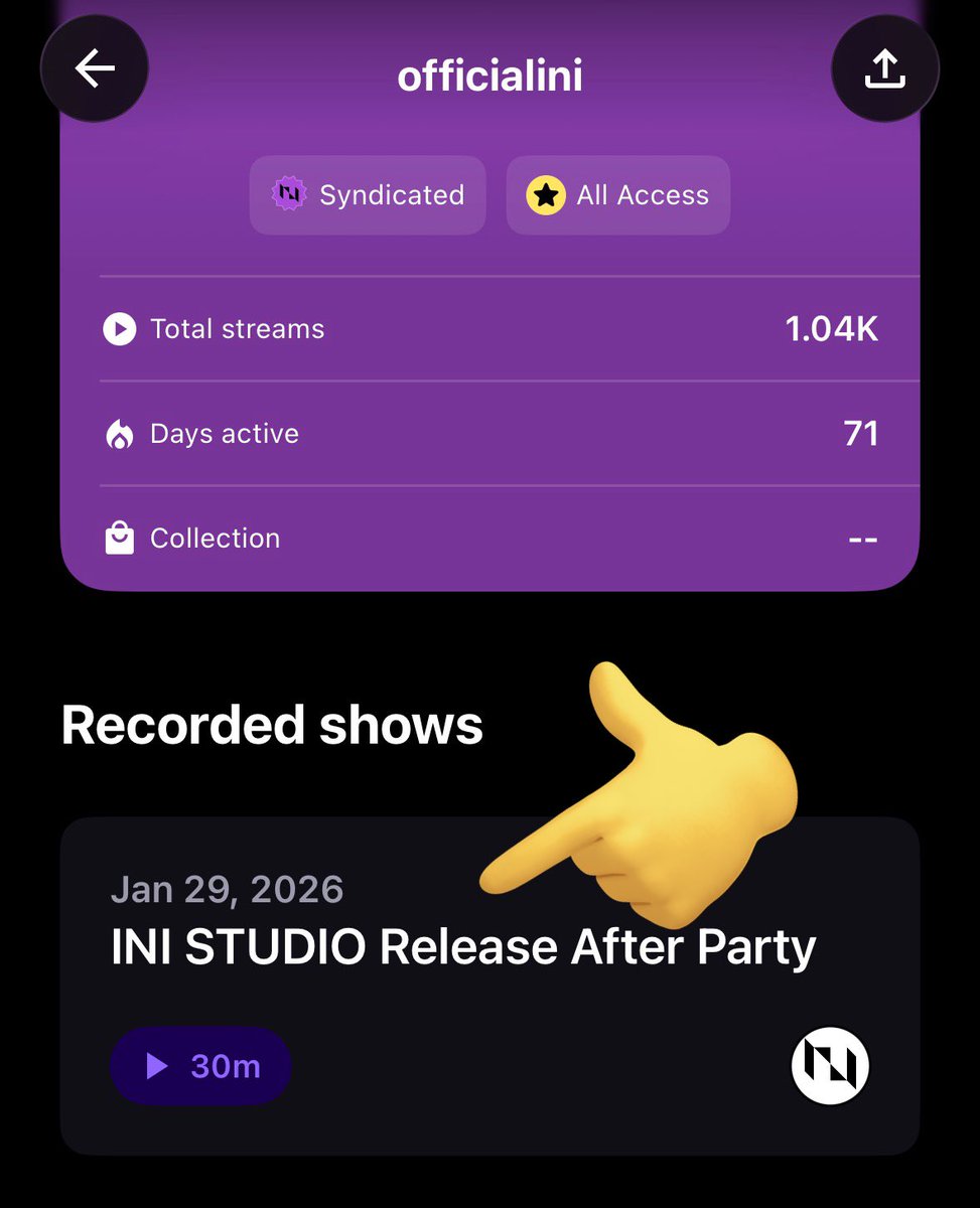 MINI_ST_SUPPORT's tweet image. ◤￣￣￣￣￣￣￣￣￣￣
#INI_STUDIO 
Release After Party
＿＿＿＿＿＿＿＿＿＿◢

#西洸人 くんがリアルタイムでホストを務めた公式リスパでした😭🖤

リスパ後は24時間オンエア中の
【MINIチャンネル】 へ
▶︎ stationhead.com/c/mini

聴き逃しは公式アーカイブへ
▶︎share.stationhead.com/BF3TuURuio9