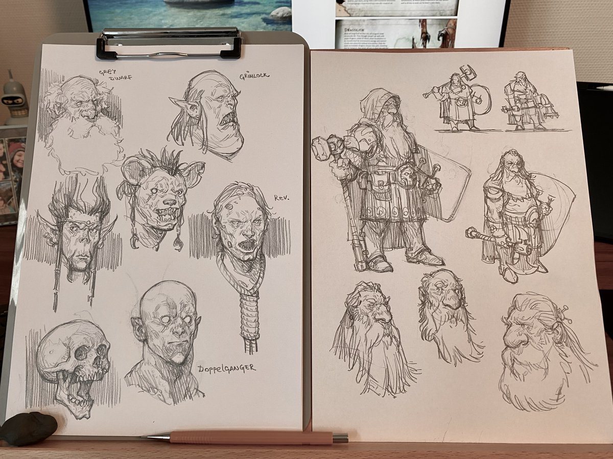 inkgnition's tweet image. Some dwarves sketches and few D&amp;amp;D Monster Manual studies. #inkgnition