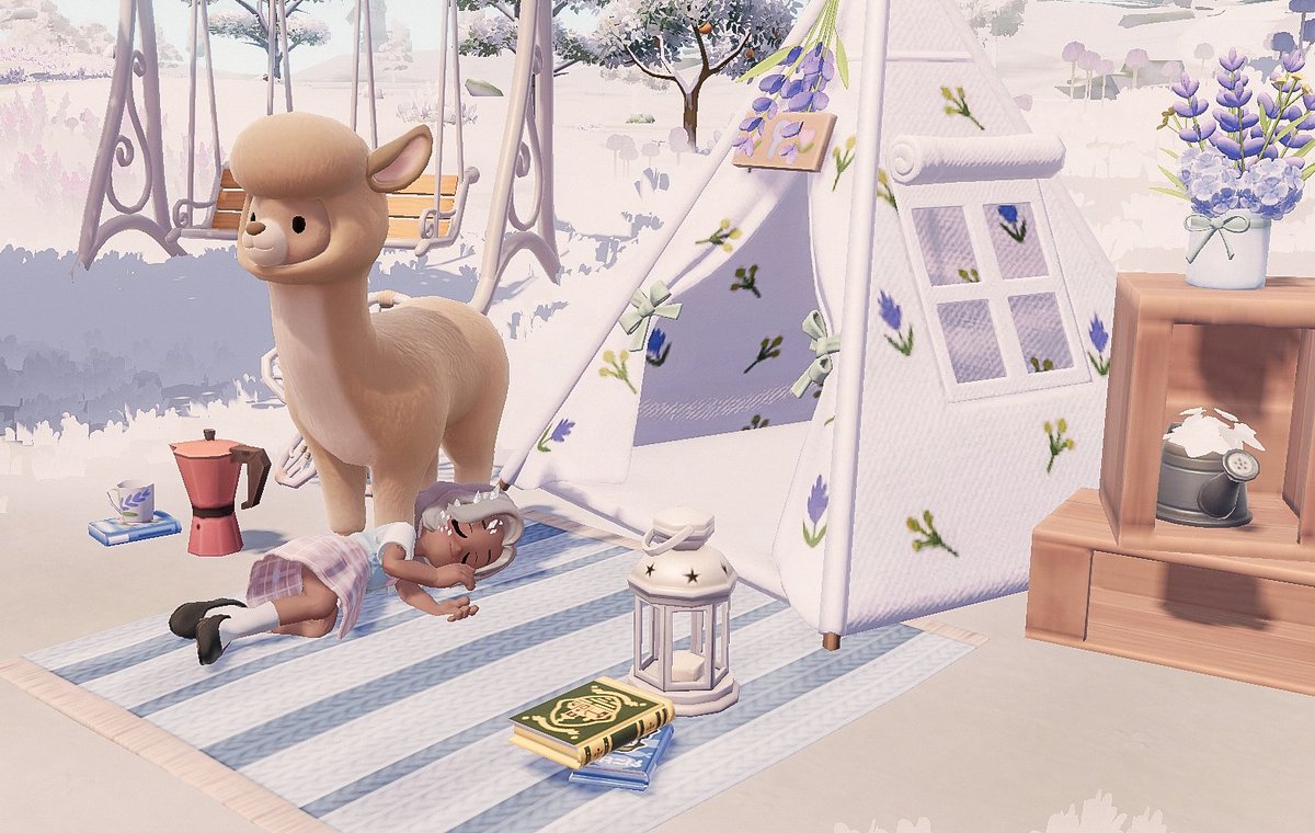 🪻🦙 A soft place to rest, guarded by a gentle Llama 🦙🪻✨️

#heartopia #두근두근타운