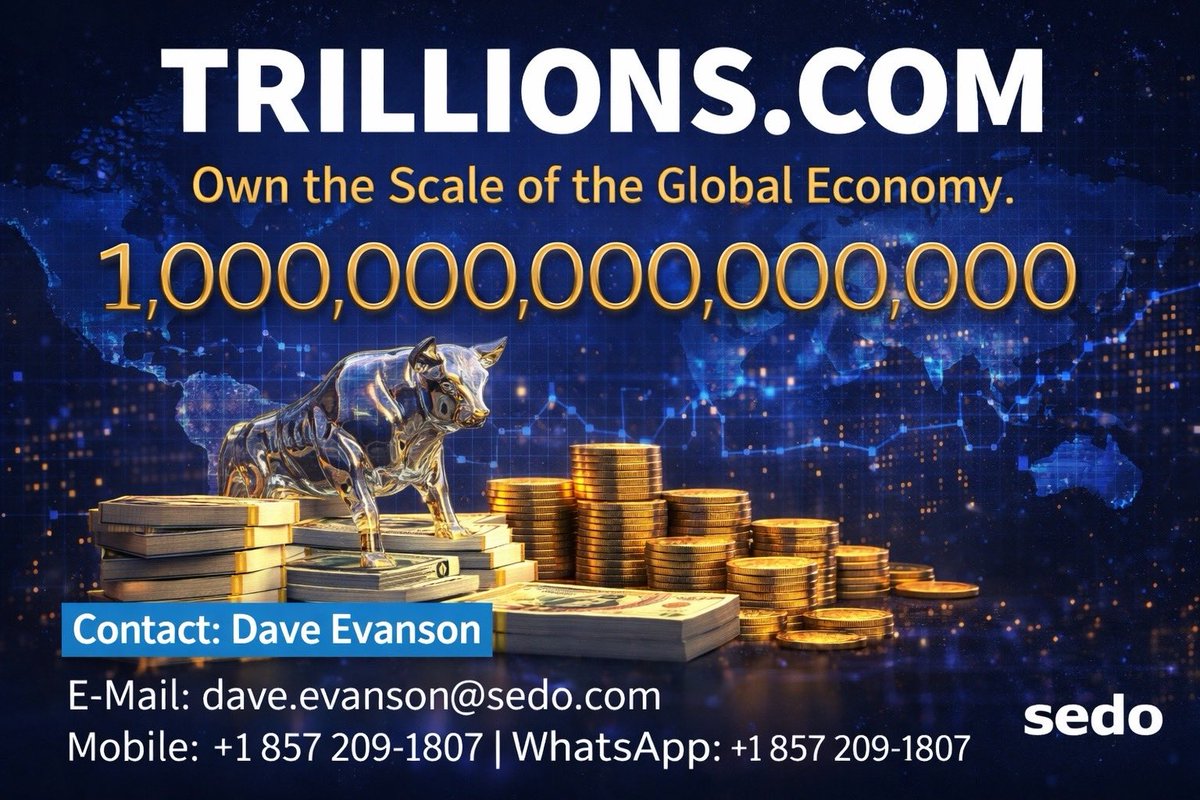 AStrillions's tweet image. There are rare digital assets that require no explanation. Their meaning is instantly understood — regardless of language, country, or industry.

trillions.com is one of them.

The word trillions appears daily in global news, analytics, and financial reports —
used to…