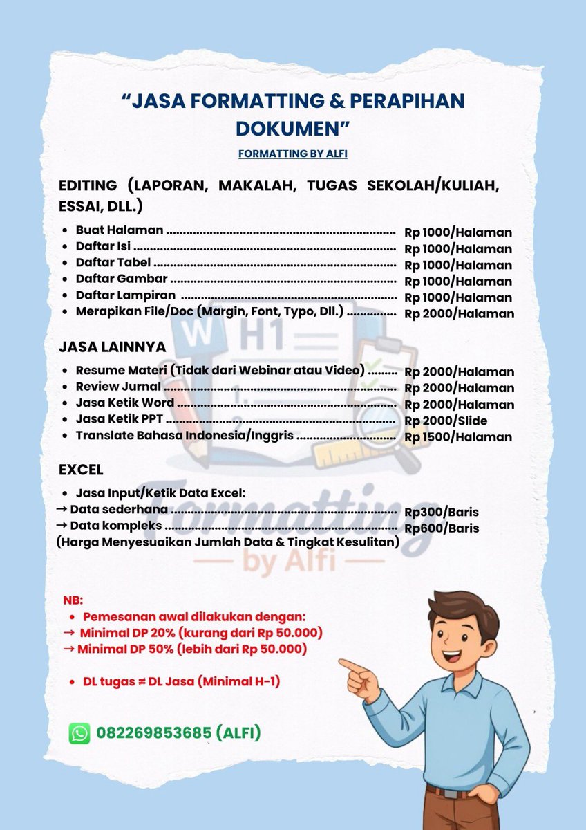 Jasa Formatting | Formatting by Alfi tweet media