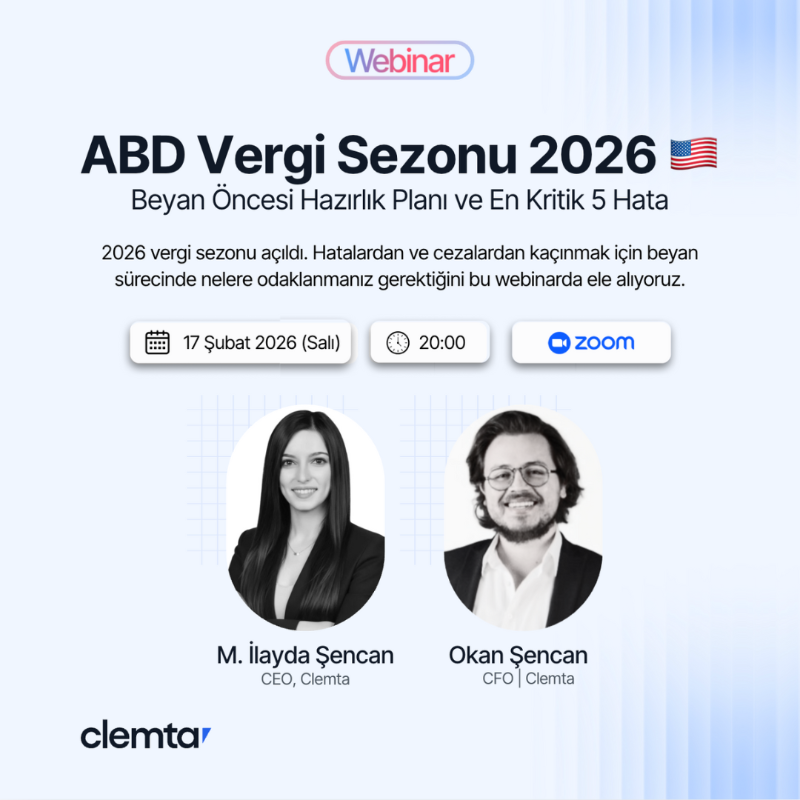 clemta's tweet photo. 🇺🇸 2026 ABD Vergi Sezonu başladı. Hazır mısınız?

Cezalardan kaçınmak ve vergi sürecini net bir şekilde yönetmek isteyen girişimciler için tüm temel başlıkları ele alıyoruz.

Vergi sezonuna hazırlıklı girmek için yerinizi ayırtın.