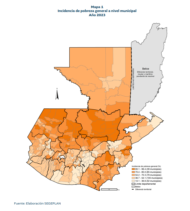 camendoza72's tweet photo. Estos son los mapas publicados por la @Segeplan sobre incidencia de pobreza general y extrema según Censo 2018 y Encovi 2023 -para que no le vayan con la queja al @MinexGt-. 🤭 https://t.co/2DHLZf02aU