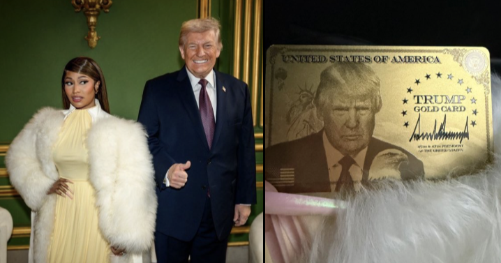 instinctmag's tweet image. Nicki Minaj Gets the Gold (Card) - "All that Boot Licking Paid Off" dlvr.it/TQdTcB #citizenship #NickiMinaj #TrumpAdministration #USA #GoldCard