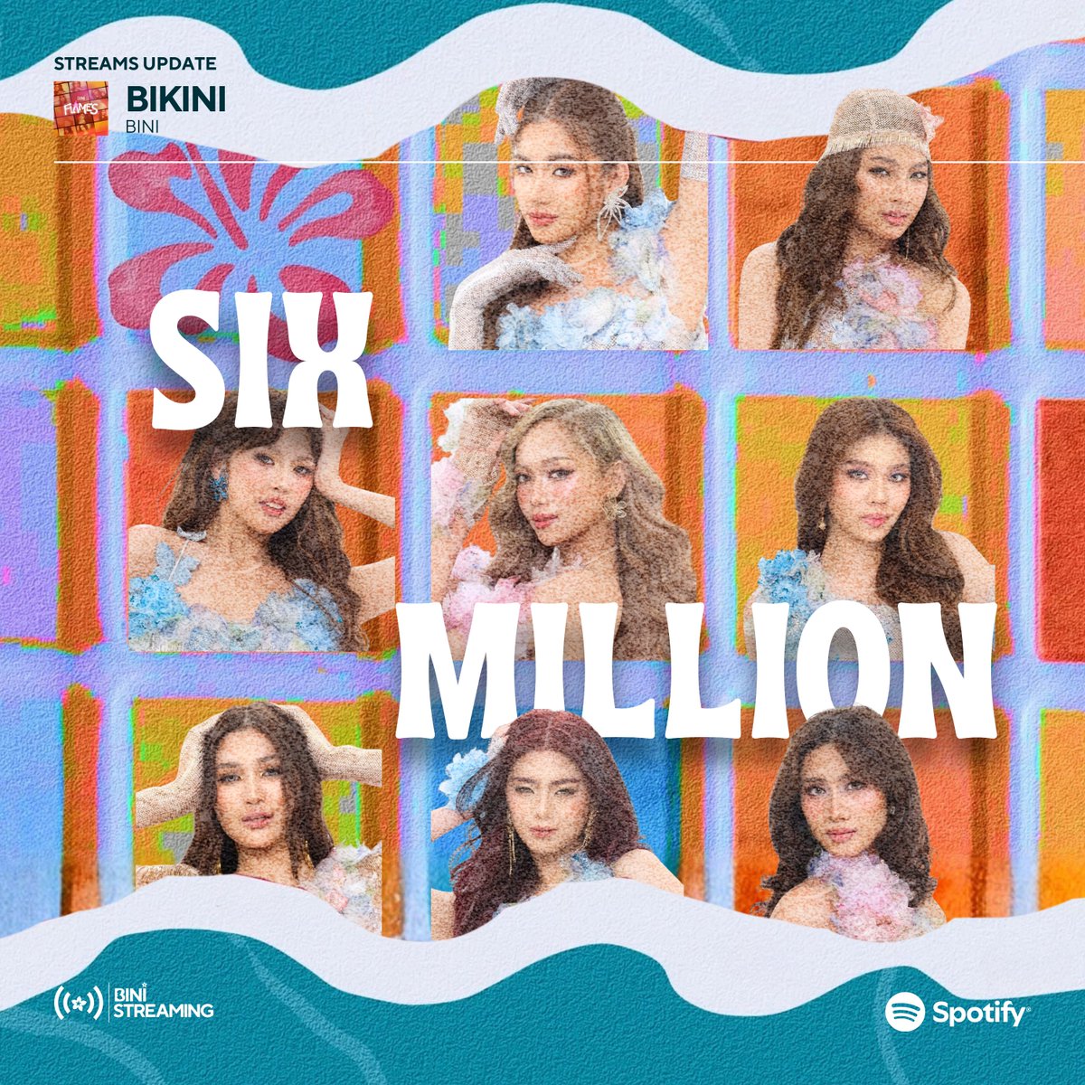 BINI_StreamTeam's tweet image. BINI's 'Bikini' has officially surpassed 6 MILLION streams on Spotify! 🌴👙

Stream 'Bikini' and the 'FLAMES' album here:
🔗 orcd.co/bini_flames

#BINI_Bikini 
#BINI_FLAMES #BINI