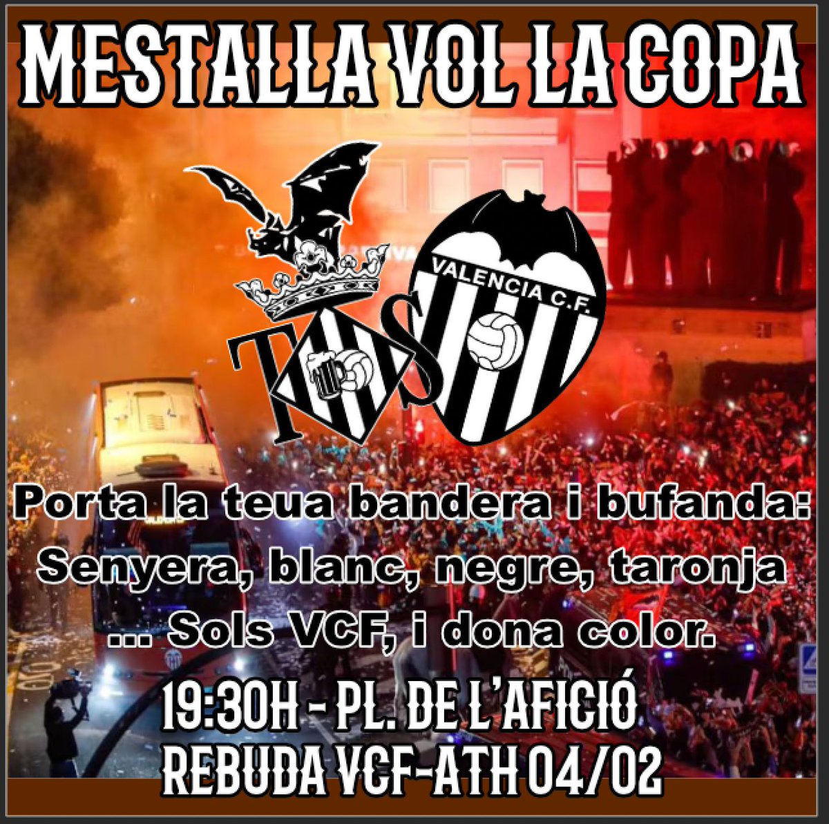 TorinoSud's tweet image. MESTALLA VOL LA COPA!
🍻📢🦇⚪⚫🏆

#TorinoSud #PeterVendeYa