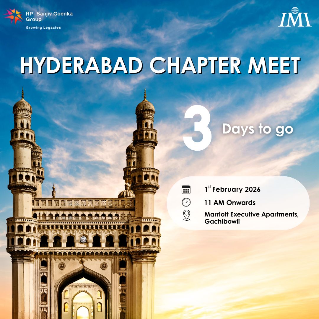 IMIAchievers's tweet photo. Just 3 days left for the Hyderabad Chapter Meet 2026!

Date: 1st February 2026
Time: 11:00 AM onwards
Venue: Marriott Executive Apartments, Gachibowli

We look forward to reconnecting with our alumni and creating memorable moments together. https://t.co/QHV1lMPIdY