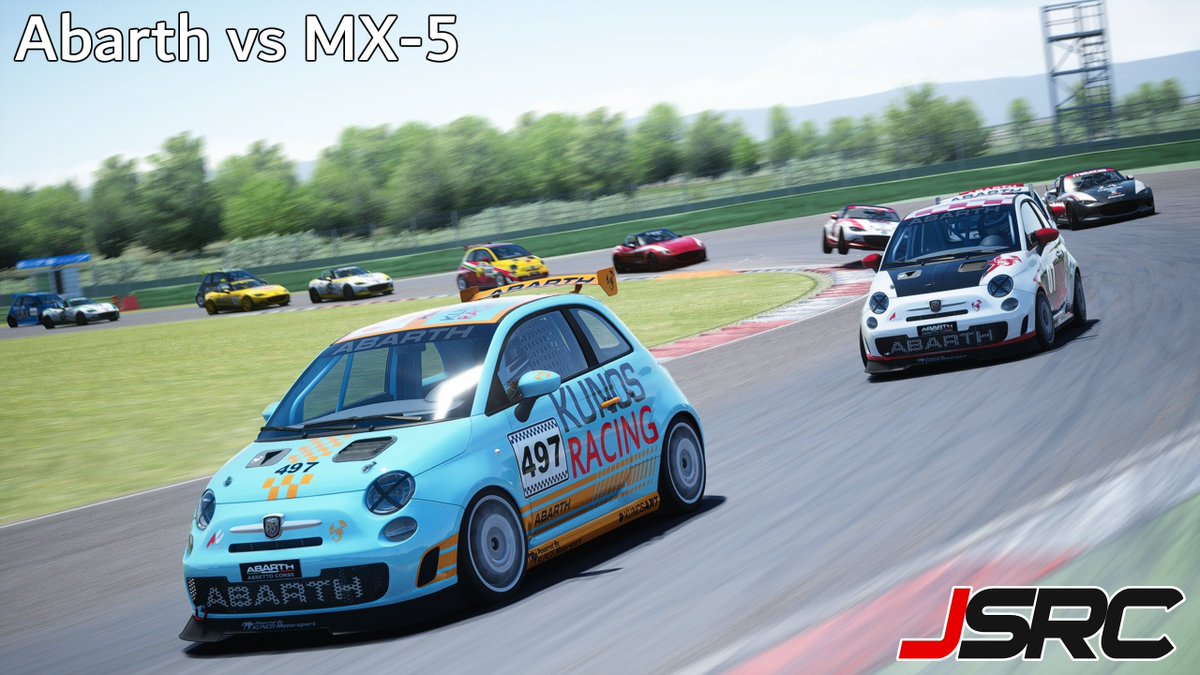 #JSRC 1月31日 #AssettoCorsa にてレースイベント開催！
今回は、Abarth 500とMX-5を使って混走レースを開催します🏎️💨
初心者の方でも歓迎です🔰ぜひご参加ください！
🔽詳細はこちらのnoteから
note.com/jsrc/n/n0fa678…
#アセットコルサ #レースシム
