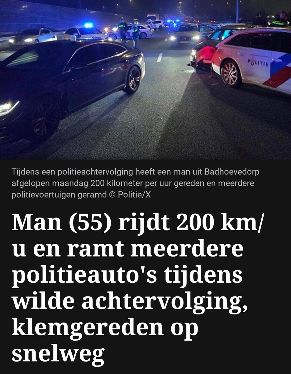 Man uit Badhoevedorp rijdt 200 km/u tijdens politieachtervolging