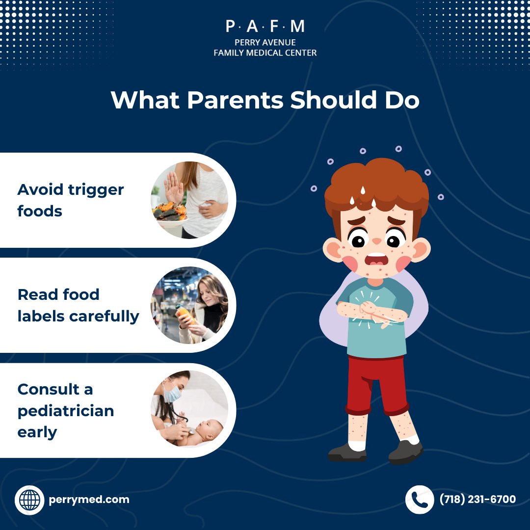 PerryMed18's tweet image. Food allergies in kids can come from milk, eggs, peanuts, wheat, soy, fish, and shellfish. 

Watch for hives, vomiting, swelling, or breathing trouble. Early care keeps them safe. 

Visit: perrymed.com/services/pedia…

#FoodAllergies #PediatricCare #KidsHealth #PerryMed
