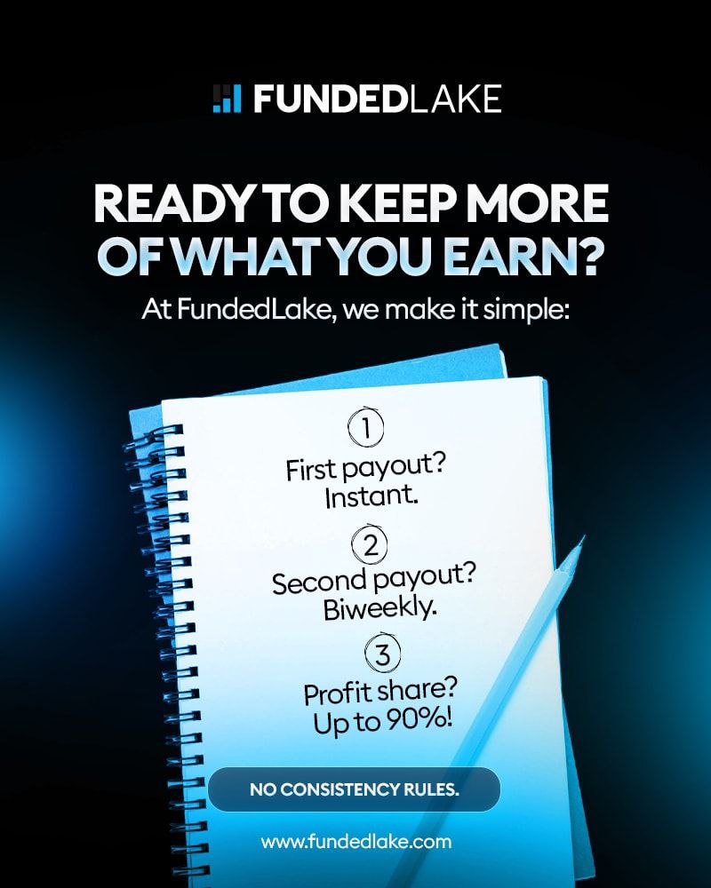 Keep more profits with FundedLake
Instant first payout, biweekly after and up to 90% profit share.

#FundedLake #GetFunded #FastPayouts #TraderLife #PropFirm