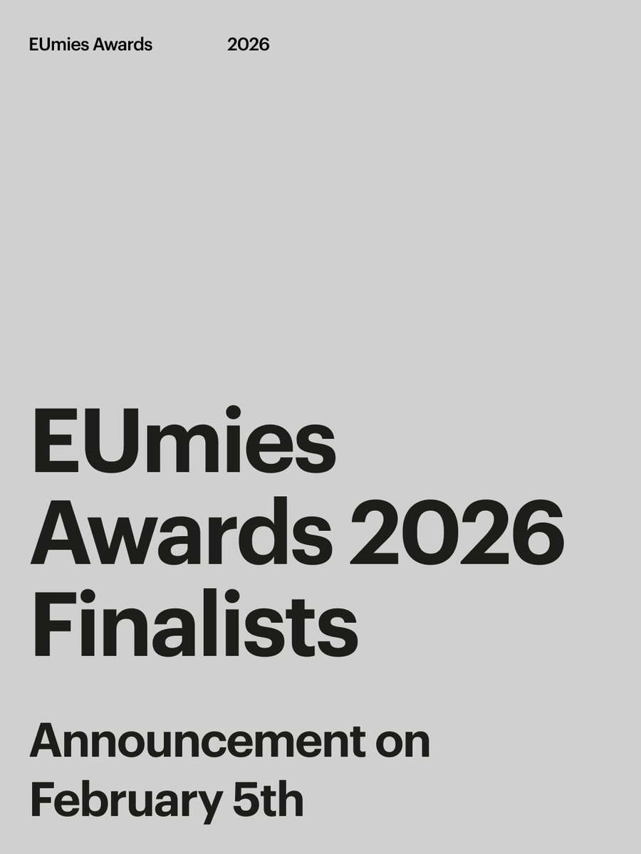 EUmiesAwards's tweet image. ⚫️ ⏳ The Eumies Awards 2026 #Finalists will be announced on February 5!

The 7 selected works offer an updated panorama of European architecture over the past two years.

More info 🔗 eumiesawards.com

@FundacioMies @europe_creative @EU_Commission