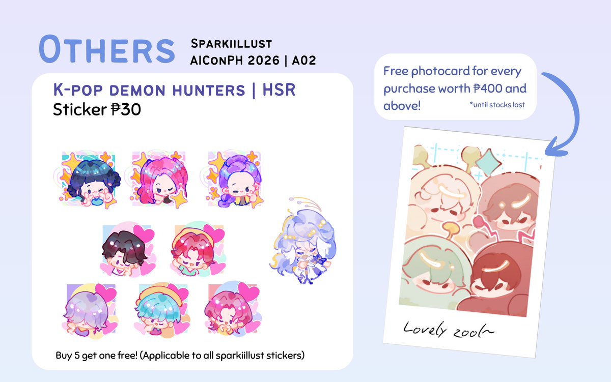 [RTs appreciated 💖]
Hello! My post AICon mail orders are now open! Now’s your chance to get my merch if you missed it~

✨🇵🇭PH only 
✨I7, KPDH, HSR
✨All items are limited stock, so get yours before it’s too late!

Link to order forms below ⬇️