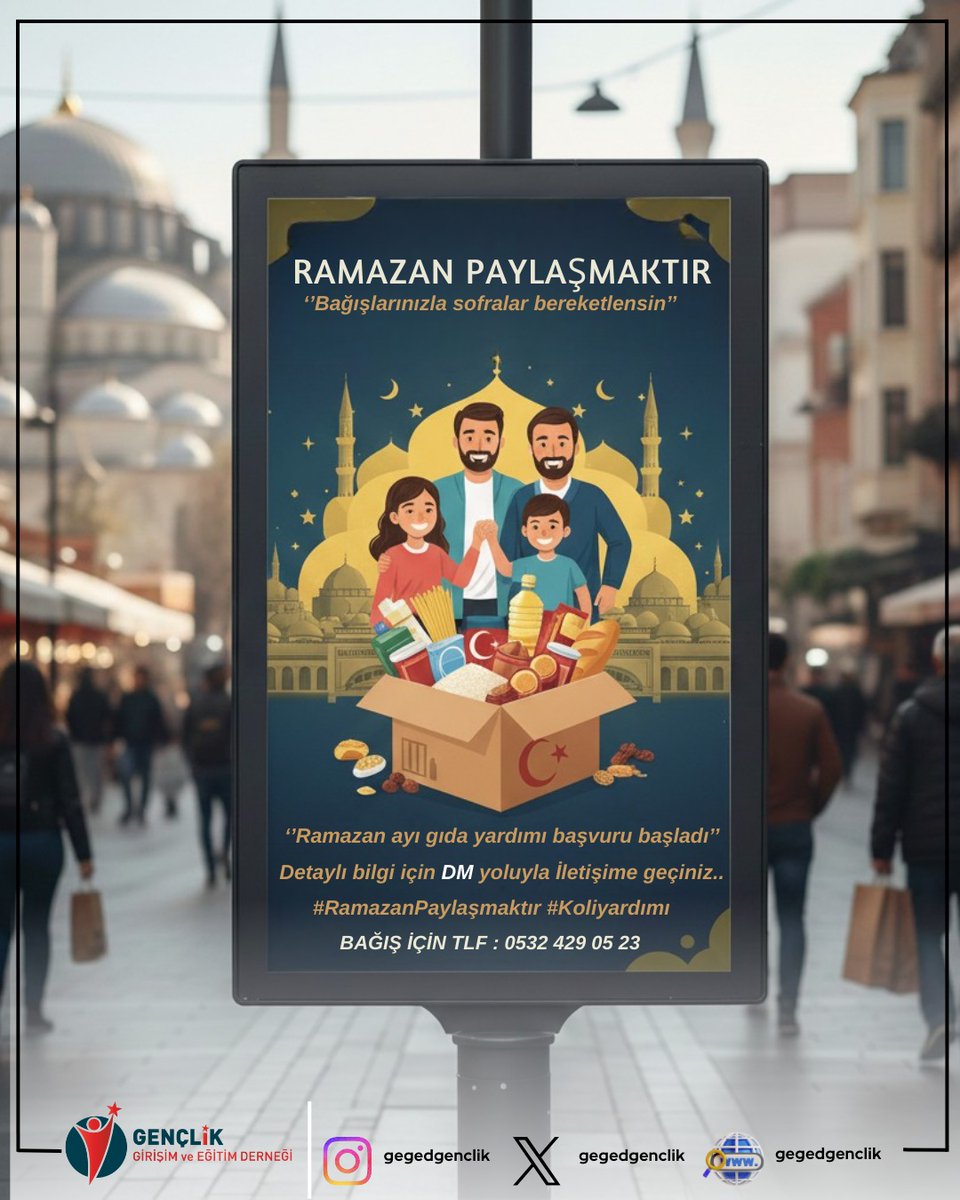 Ramazan’ın ruhu paylaşmakta saklıdır. 🌙
Bağışlarınızla sofralara bereket, kalplere huzur oluyoruz. Siz de bu iyilik hareketine katılmak ve koli yardımında bulunmak için bizimle iletişime geçebilirsiniz. 📩
Detaylı Bilgi: DM 📥
#RamazanPaylaşmaktır #KoliYardımı