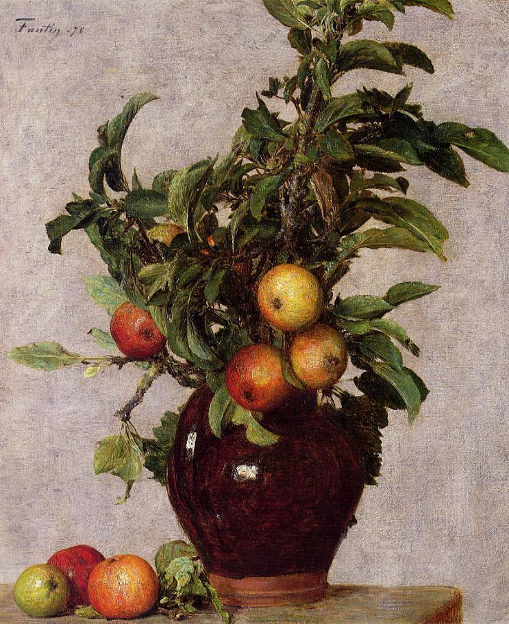 artistlatour's tweet photo. Vase with Apples and Foliage #artbots #latour https://t.co/RO7ZzKRRul