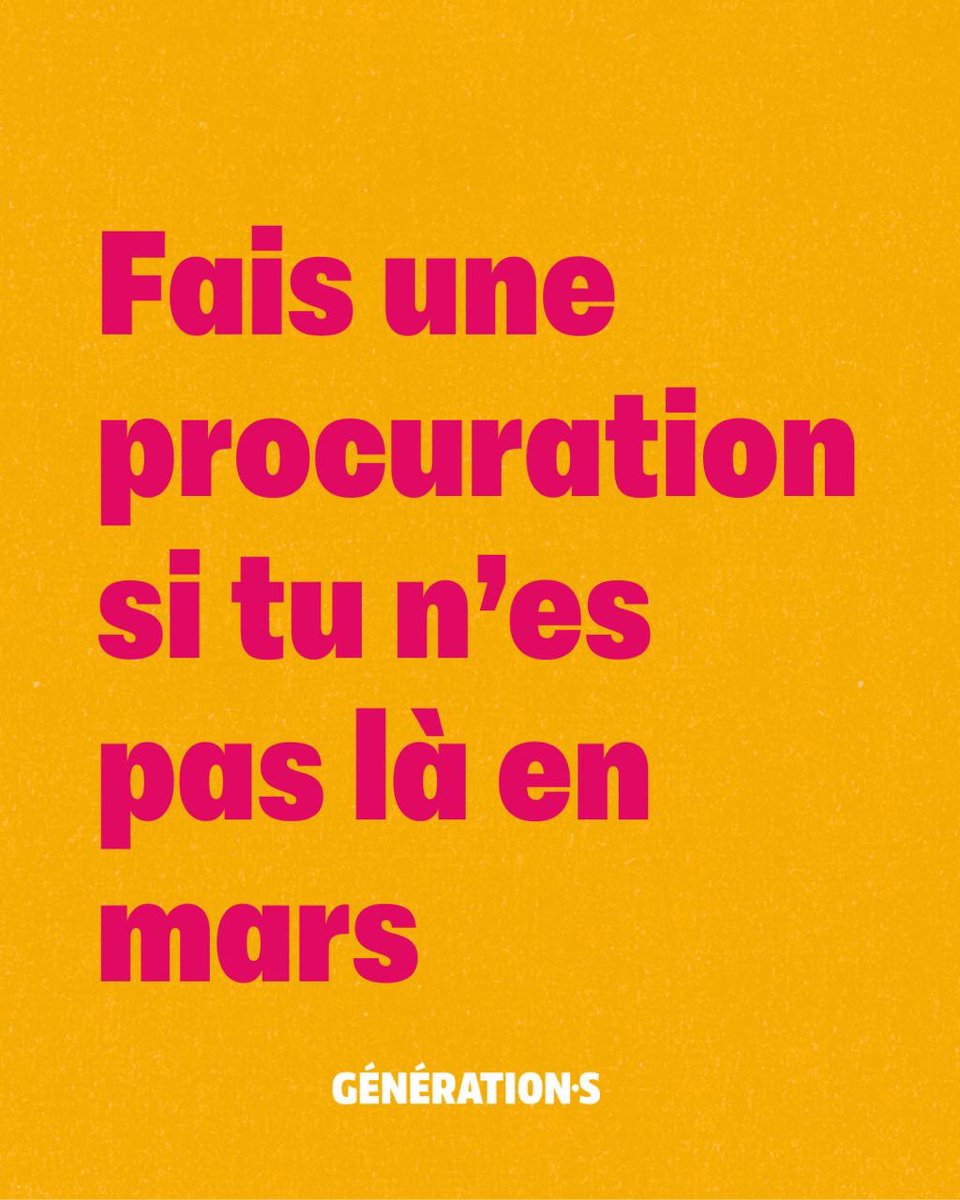 🗳️ Municipales : plus que quelques jours pour s’inscrire (jusqu’au 4 février).

Tu as déménagé ? Changé d’adresse ?

Prends 2 minutes pour vérifier que tu es bien inscrit·e.

👉 …scriptionelectorale.service-public.fr

Pas dispo le 15 ou le 22 mars ?
Fais une procuration, quelqu’un pourra voter