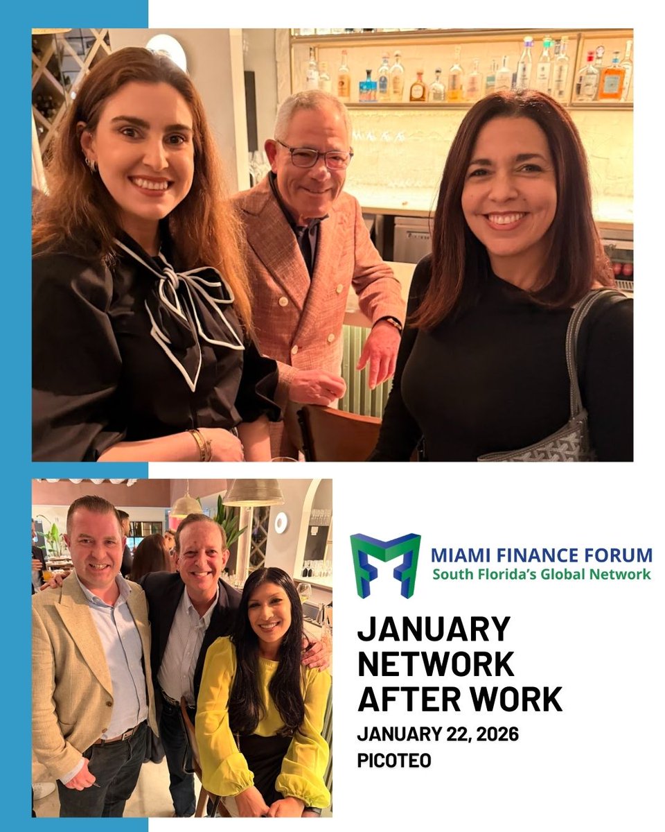 MiamiFinForum's tweet image. Thank you to everyone who joined us for the first Network After Work event of 2026. 

A special thank you to our sponsor Jersey Finance for their support and to Picoteo for hosting us.

#MiamiFinanceForum #MiamiNetworking