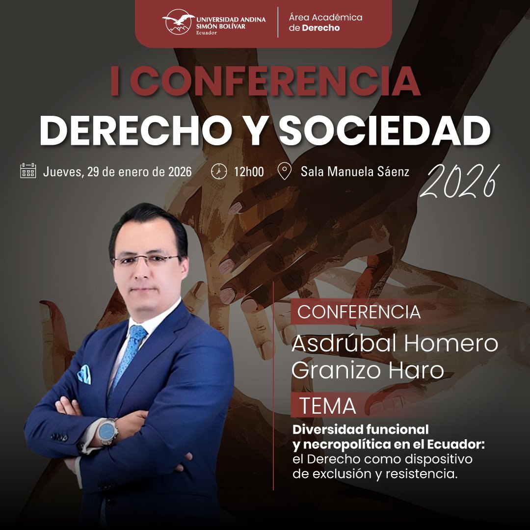 📚 HOY | 𝗜 𝗖𝗼𝗻𝗳𝗲𝗿𝗲𝗻𝗰𝗶𝗮 𝗗𝗲𝗿𝗲𝗰𝗵𝗼 𝘆 𝗦𝗼𝗰𝗶𝗲𝗱𝗮𝗱 𝟮𝟬𝟮𝟲

Un espacio para pensar críticamente el Derecho frente a las realidades que interpela.

🎙️ 𝗖𝗼𝗻𝗳𝗲𝗿𝗲𝗻𝗰𝗶𝘀𝘁𝗮
𝗔𝘀𝗱𝗿𝘂́𝗯𝗮𝗹 𝗛𝗼𝗺𝗲𝗿𝗼 𝗚𝗿𝗮𝗻𝗶𝘇𝗼 𝗛𝗮𝗿𝗼, 𝗲𝘀𝘁𝘂𝗱𝗶𝗮𝗻𝘁𝗲 𝗱𝗲𝗹