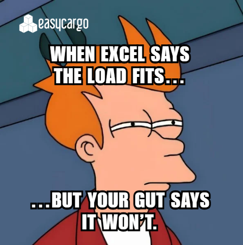 If you've ever loaded a truck, you know the feeling:
Excel says: "There's 5cm of clearance." Your gut says: "That's not going in." 💀
Trust the 3D model, not the grid cells.
#Logistics #WarehouseLife #EasyCargo