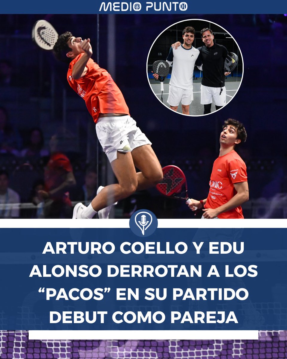 MedioPuntoPadel's tweet image. 👑 ARTURO COELLO Y EDU ALONSO DERROTAN A “LOS PACOS” 👨‍🦱

👉 La pareja del @teambella.padel consigue otra victoria más para su equipo, que tiene la vista puesta en clasificarse para el domingo.

#padel #padeltime #parati #hexagon