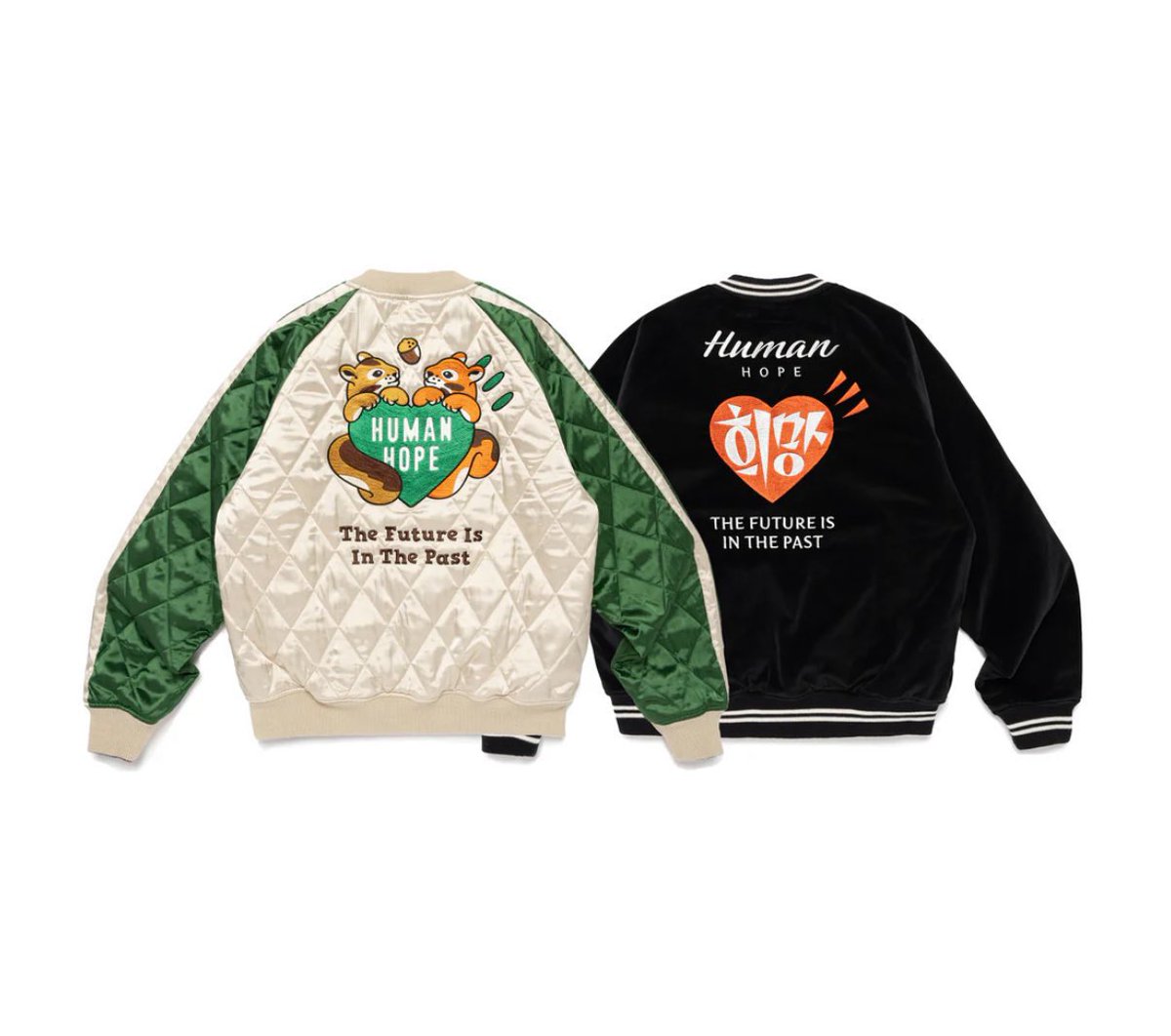 Taehyung wearing a jacket from Hobi’s Human Made collection “Human Hope”
