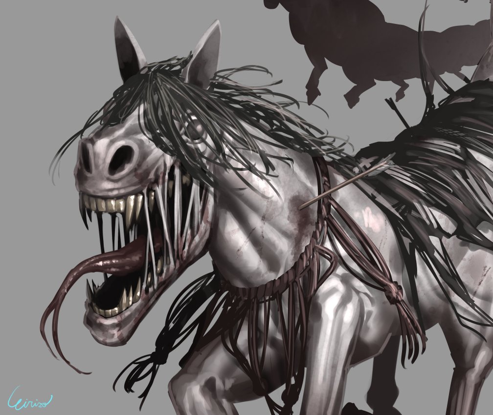 EIRRI's tweet image. 馬のクリーチャー

 #EdoAberrations