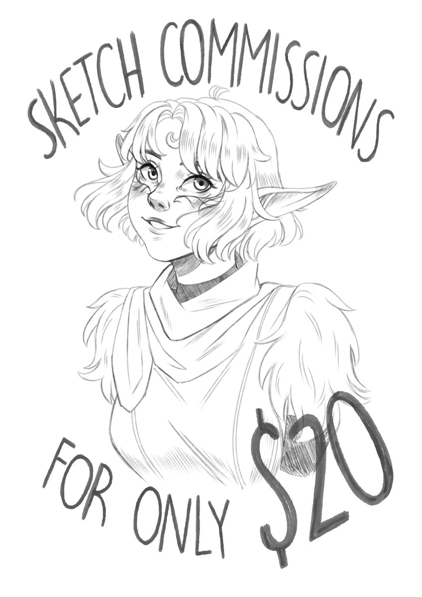 ✨Commissions OPEN!✨
Sketch commissions at only $20!   
15 slots available for this week!    
DM for more info  
I got laid-off from my job, so now I depend a lot on commissions, any RT are heavily appreciated💕