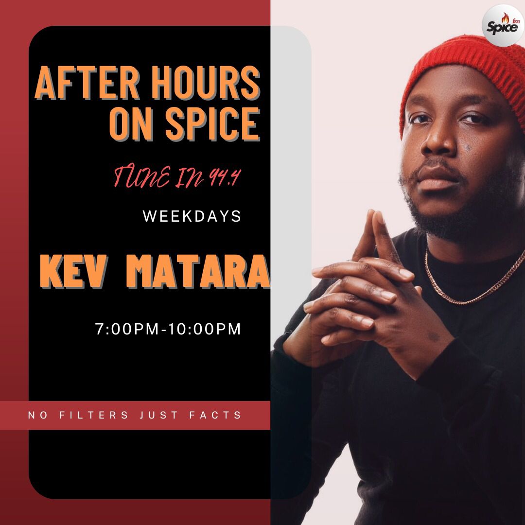 SpiceFMKE's tweet photo. Midweek’s almost done! Catch @KevMatara on #AfterHoursOnSpice tonight for real talk, good vibes, and the deep conversations you didn’t know you needed. Don’t miss out! https://t.co/8mEtO7Ii3Q