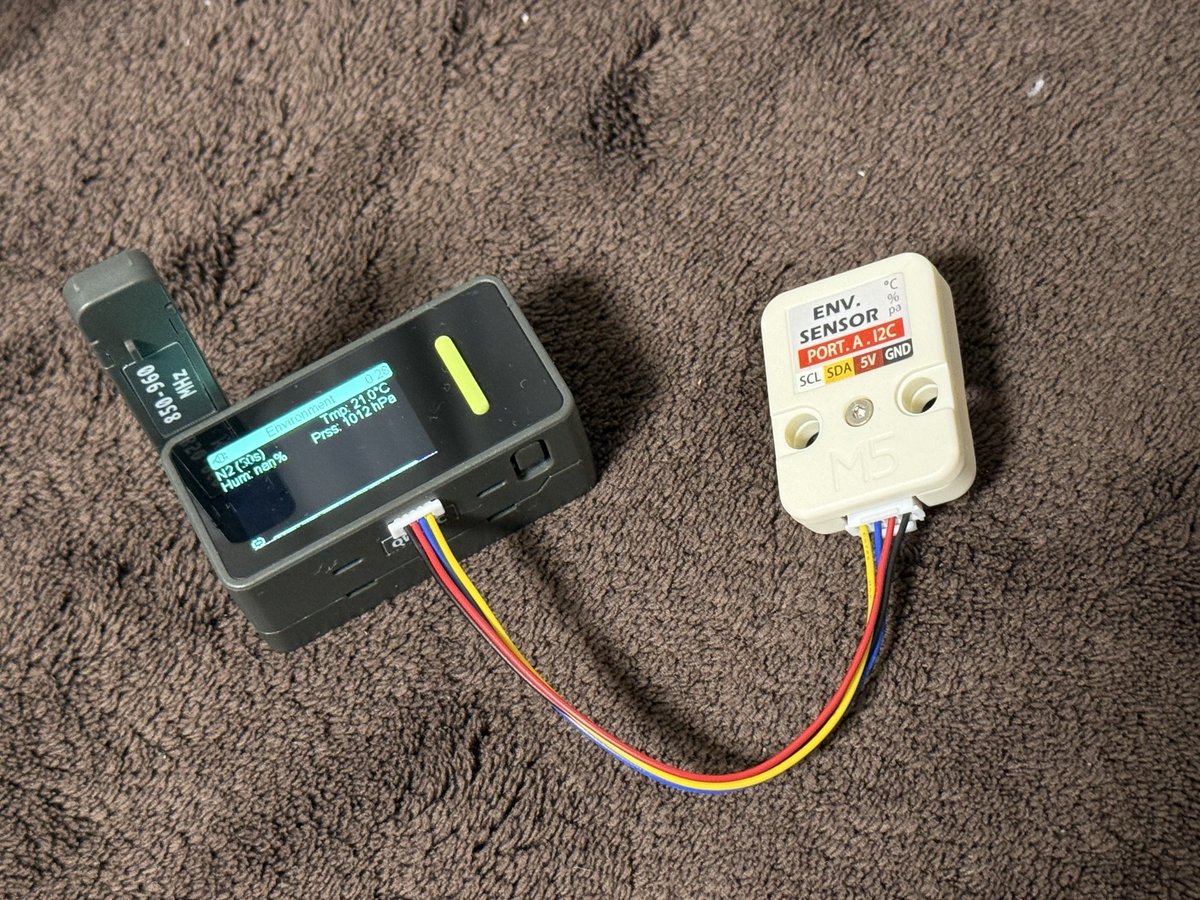 mokjpn's tweet photo. Arduino Nesso N1+MeshtasticファームウェアでLora経由で環境測定 https://t.co/7g32AJZLUY