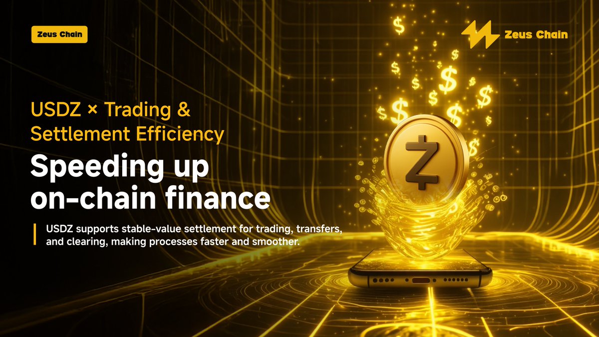 ⚡️ USDZ × Trading &amp; Settlement Efficiency

In on-chain finance, efficiency starts with stable settlement.
USDZ helps trading and transfers run more smoothly by providing a stable unit of value.

👉 Learn more: dapp.zeuschain.ai

#USDZ #OnChainFinance #Settlement