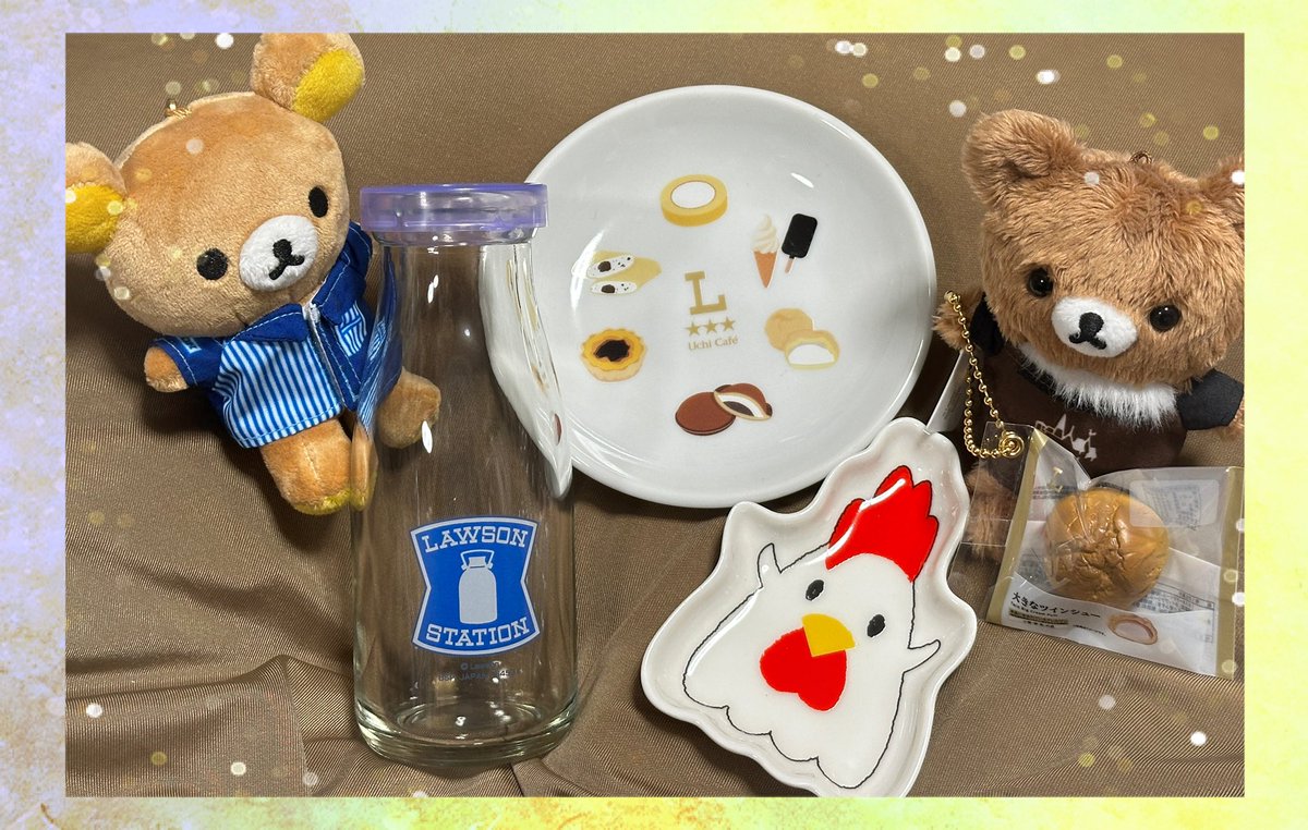 ローソンの一番くじ🏪 初日に引いたらD・E・E・F賞でした🥹 被らなくて